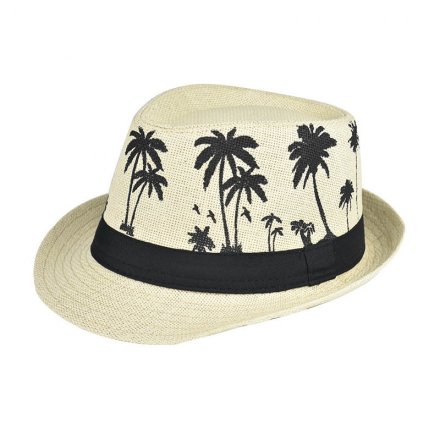 Hoeden - Gårda Trilby Strohoed Palmbomen (offwhite)