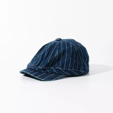Flat Cap - Gårda Dutton Vintage Striped Newsboy Cap (blauw)