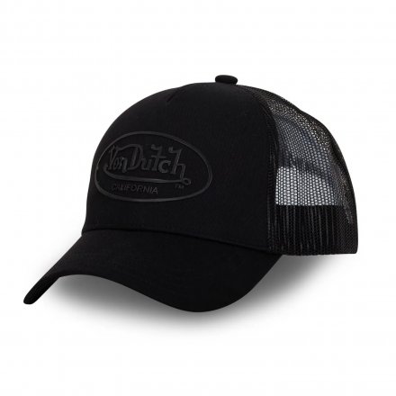 Kap - Von Dutch Oval Patch Cotton Trucker (zwart)