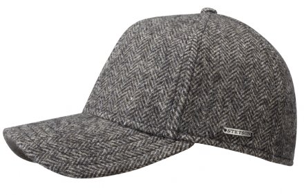 Caps - Stetson Wool Herringbone Baseball Cap (grijs)