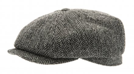 Flat cap - CTH Ericson Alan Sr. Harris Tweed (zwart)