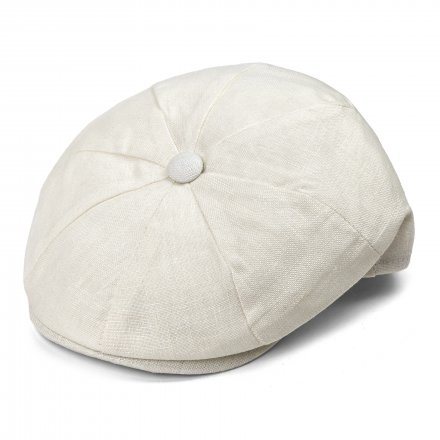 Flat cap - Gårda Vero Linen Newsboy Cap (wit)