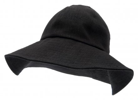 Flat cap - CTH Ericson Doris Natural Linen (zwart)