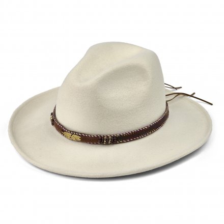 Hoeden - Gårda Toquerville Crushable Wool felt Western hat (crème)