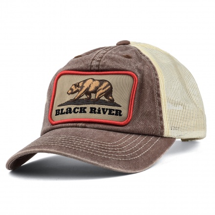 Kap - Black River Grizzly Washed Trucker (bruin/room)