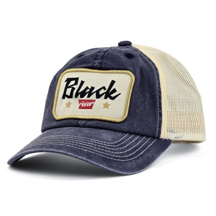 Kap - Black River Toledo Washed Trucker (marineblauw/crème)