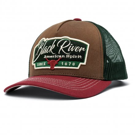 Kap - Black River Outlaw Trucker (bruin/groen/rood)
