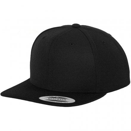 Caps - Flexfit Organic Cotton Snapback Cap (zwart)