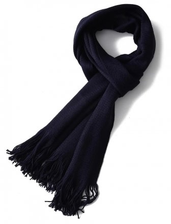 Sjaals - Gårda Knitted Woolmix Scarf (Navy)
