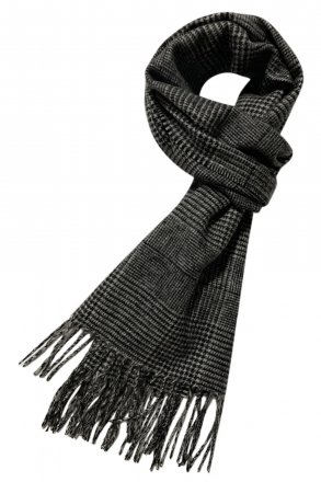 Sjaals - Gårda Check Wool Scarf (Zwart/Wit)