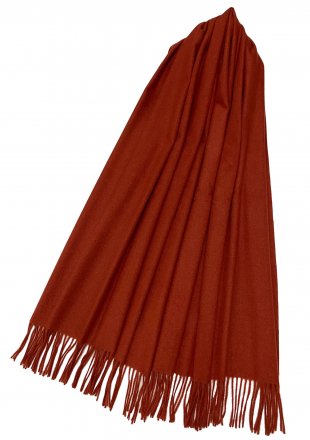 Sjaals - Gårda Soft Wool Blanket Wrap Scarf (Burnt Orange)