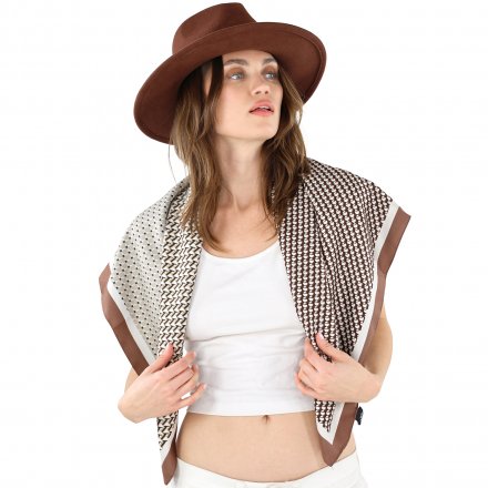 Sjaaltje - Gårda Narbonne Satin Scarf (bruin/wit)