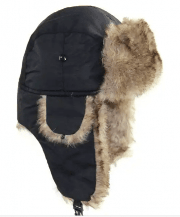 Pilotenmuts - Trapper Hat with Faux Fur (Zwart)
