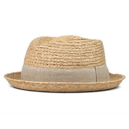 Stro hoed - Gårda Serreta Raffia Trilby (licht naturel/lichtgrijs)