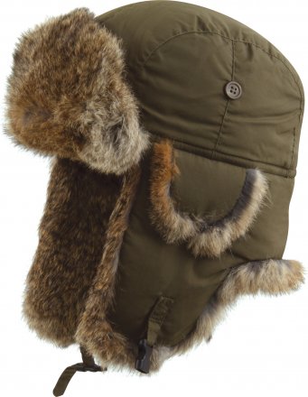 Muts - MJM Trapper Hat Taslan with Rabbit Fur (Groen)