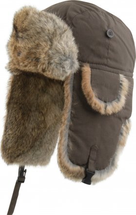 Pilotenmuts - MJM Trapper Hat Taslan with Rabbit Fur (Bruin)
