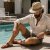 Stro hoed - Gårda Marzagan Raffia Trilby (naturel/blauw)