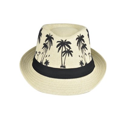 Hoeden - Gårda Trilby Strohoed Palmbomen (offwhite)