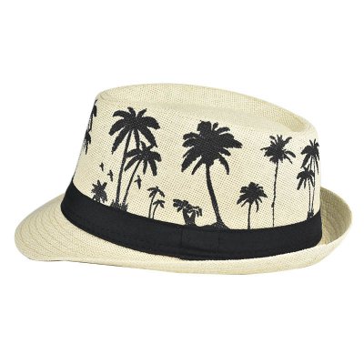 Hoeden - Gårda Trilby Strohoed Palmbomen (offwhite)