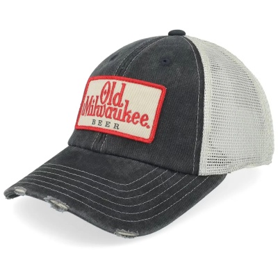 Kap - American Needle Old Milwaukee Orville Trucker (zwart/gebroken wit)