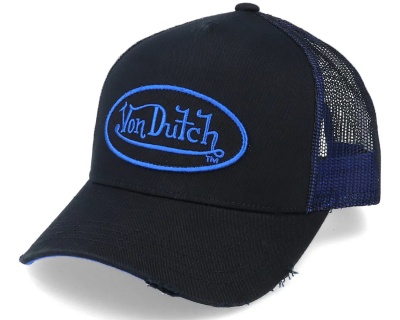 Kap - Von Dutch Distressed Oval Patch Trucker (zwart/blauw)