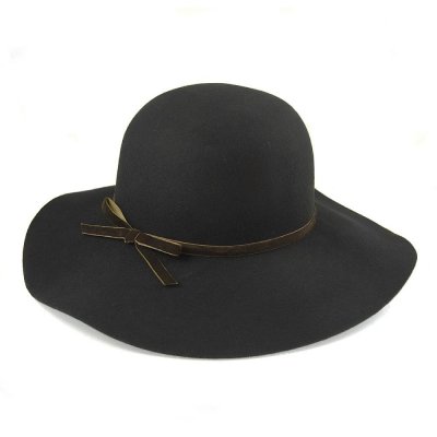 Hoeden - Vintage Wool Floppy Hat (zwart)