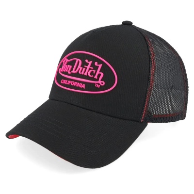 Kap - Von Dutch Oval Patch Trucker (zwart/roze)