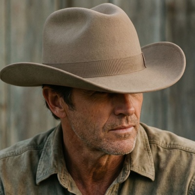 Hoeden - Gårda Pocatello Crushable Wool felt Western hat (beige)