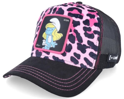 Kap - Capslab Leopard Smurf Trucker (roze/zwart)