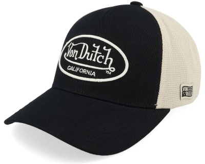 Kap - Von Dutch Embroidery Oval Trucker (zwart/wit)