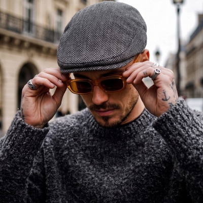 Flat cap - Gårda Lazonby (zwart/wit)