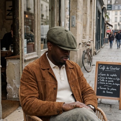 Flat cap - Gårda Premium Larkhall Wool Newsboy (groente)
