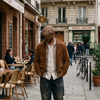 Flat cap - Gårda Vero Linen Newsboy Cap (bruin)
