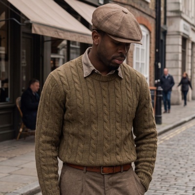 Flat cap - Gårda Vero Linen Newsboy Cap (bruin)