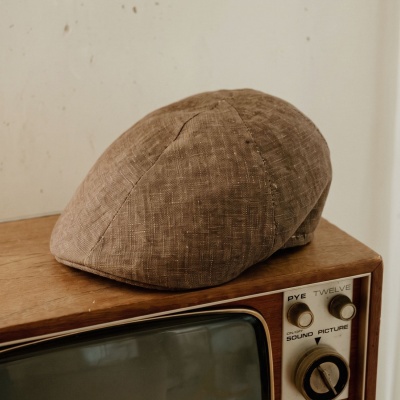 Flat Cap - Gårda Tallone Linen Flat Cap (bruin)