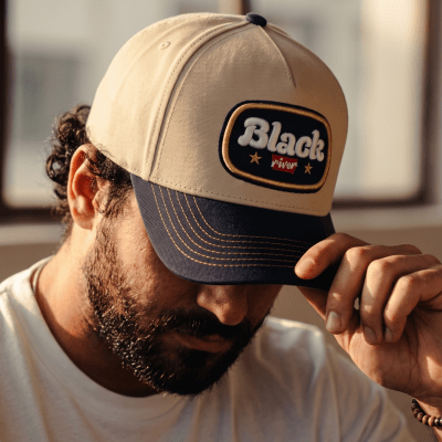 Kap - Black River Reno Cotton Snapback (crème/marineblauw)