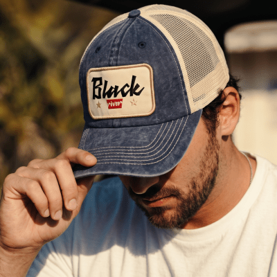 Kap - Black River Toledo Washed Trucker (marineblauw/crème)