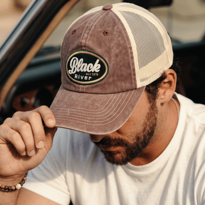 Kap - Black River Eugene Washed Trucker (bruin/room)