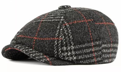Flat cap - Gårda Sowerby Checkered Cap (zwart)