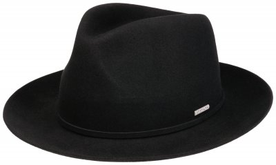 Hoeden - Stetson Fedora Softfelt (zwart)