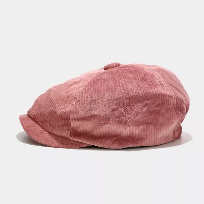 Flat cap - Gårda Belmont Corduroy Cap (roze)
