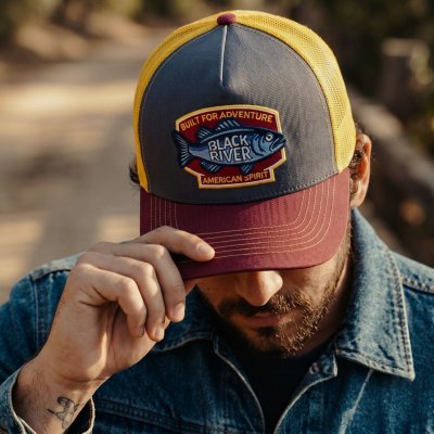 Kap - Black River Adventure Trucker (blauw/beige/rood)