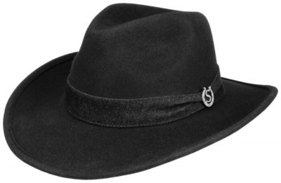 Hoeden - Stetson Western Woolfelt (zwart)