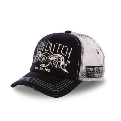 Kap - Von Dutch Screen Print Trucker (zwart/wit)