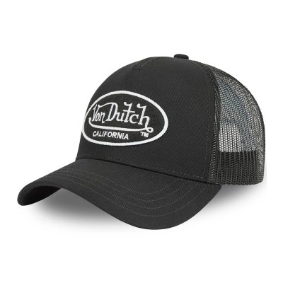 Kap - Von Dutch Oval Patch Trucker (zwart/wit)