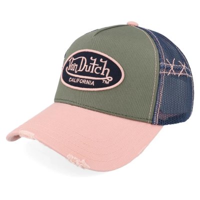Kap - Von Dutch Oval Patch Trucker (roze/multi)