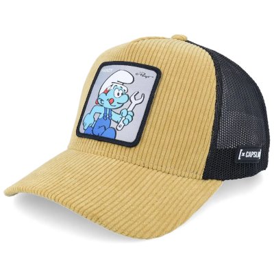 Kap - Capslab Smurfs Handy Trucker (beige/zwart)