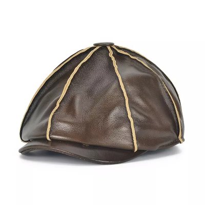 Flat cap - Gårda Dalwood Leather Cap (bruin)