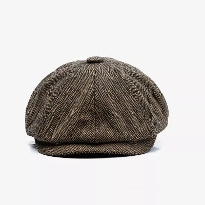 Flat cap - Gårda Tywyn Herringbone (bruin)