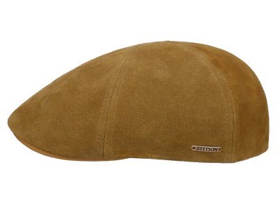 Flat cap - Stetson Texas Calf Split Leather (bruin)